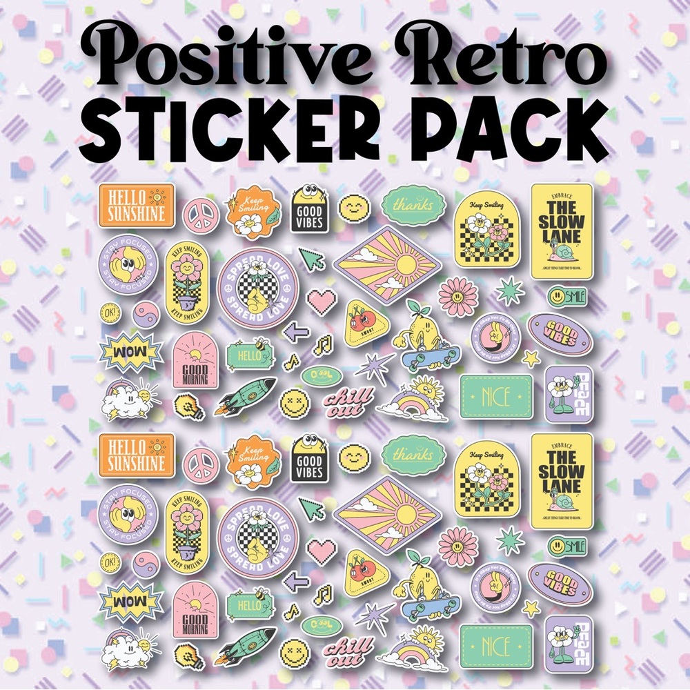 Positive Retro Sticker Pack